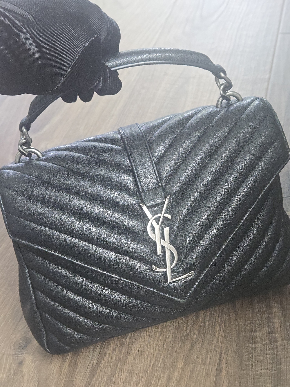 SAINT LAURENT YSL COLLEGE Bag – Black Quilted Leather 🖤 - Picture 17 of 17